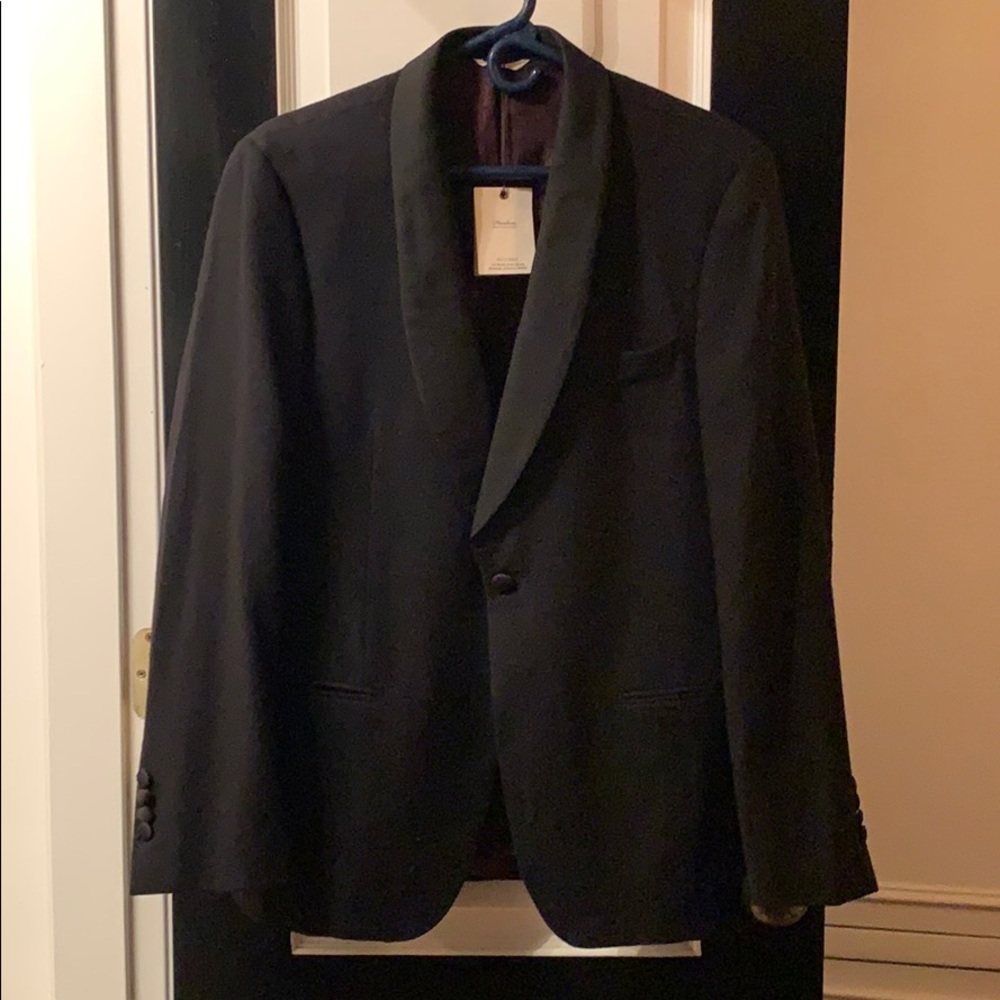 Billy Reid Black Wool Smoking Jacket 40R NWT